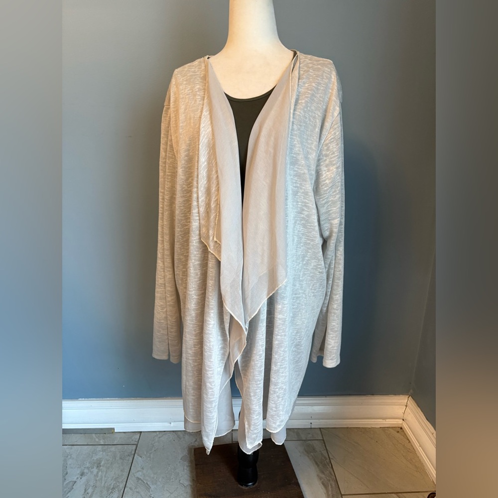 Chic Beige Women's Open-Front Cardigan